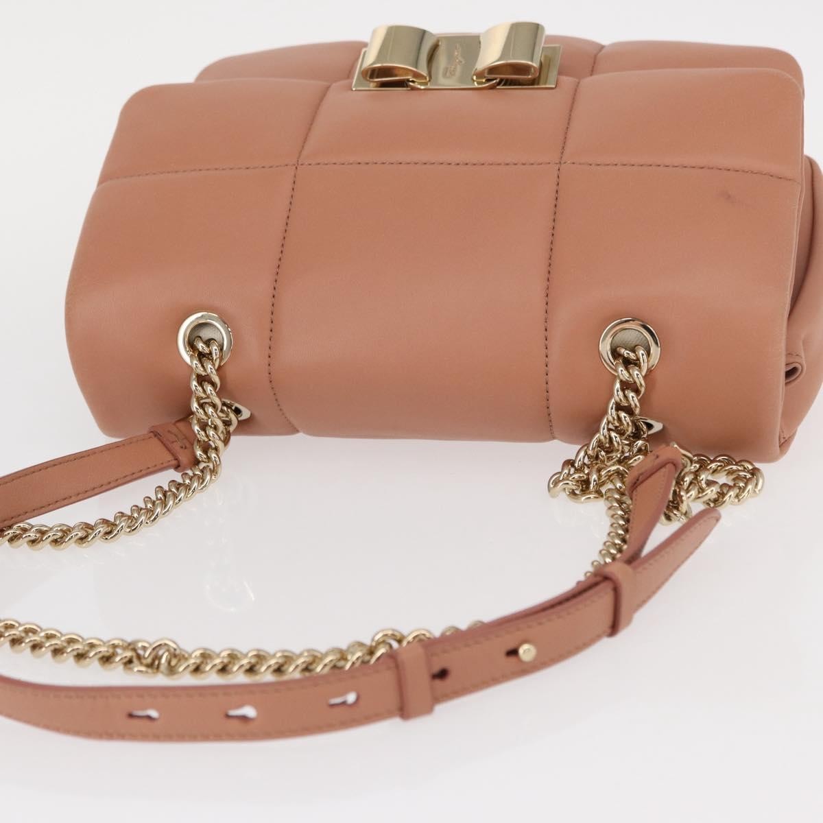 Salvatore Ferragamo Vara Soft Flap Bag Quilted Leather, PINK, LEATHER, Shoulder bag