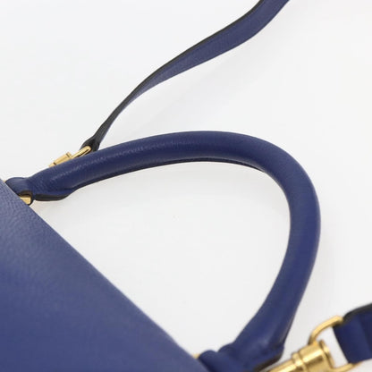 Celine Trapeze Bag Leather with Suede, BLUE, LEATHER, Handbag