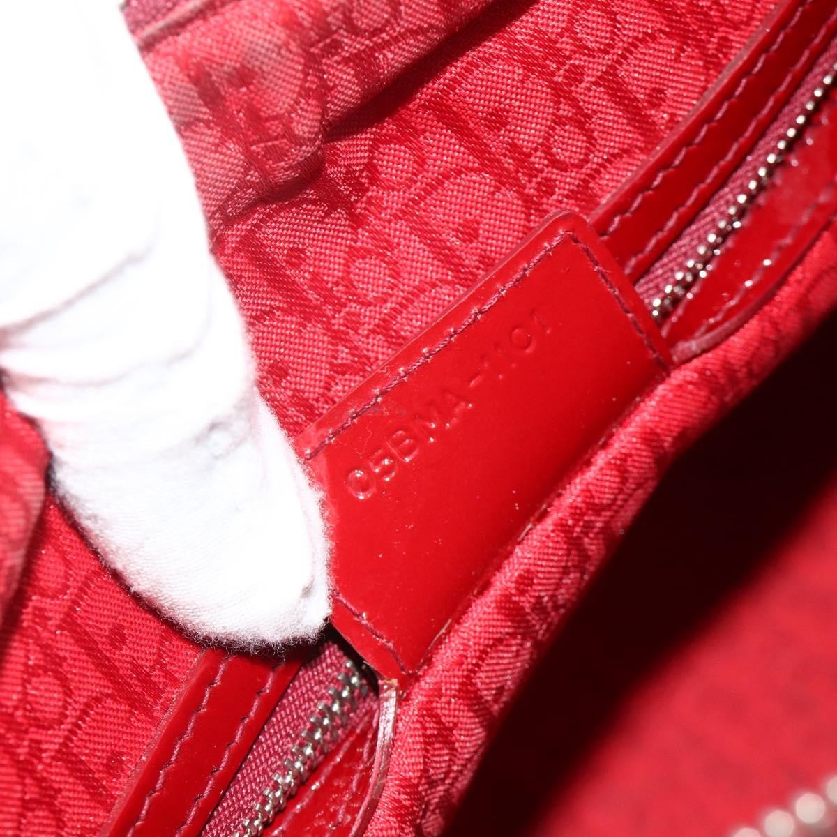 Christian Dior Lady Dior Bag Cannage Quilt Patent, Red, Patent Leather, Handbag