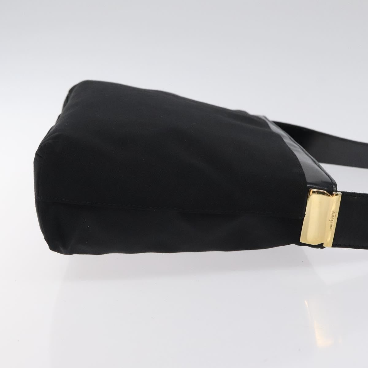 Salvatore Ferragamo Shoulder Bag Canvas, BLACK, CANVAS, Shoulder bag