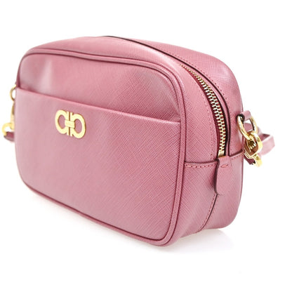 Salvatore Ferragamo Gancini Shoulder Bag Leather, Pink, Leather, Shoulder Bag