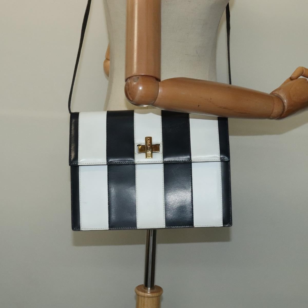 Celine Shoulder Bag Leather, WHITE, LEATHER, Shoulder bag