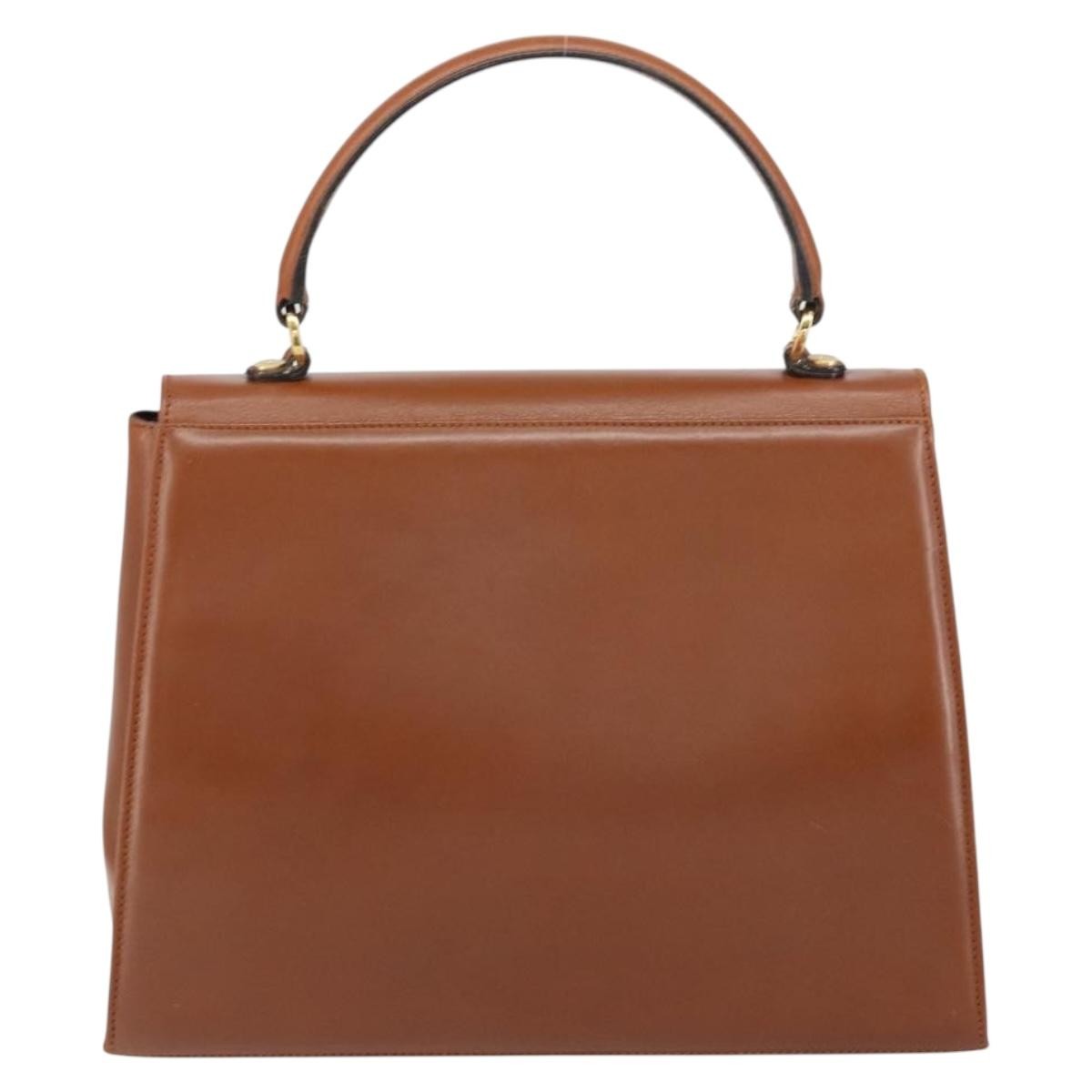 Salvatore Ferragamo Vintage Handbag Leather, BROWN, LEATHER, Handbag