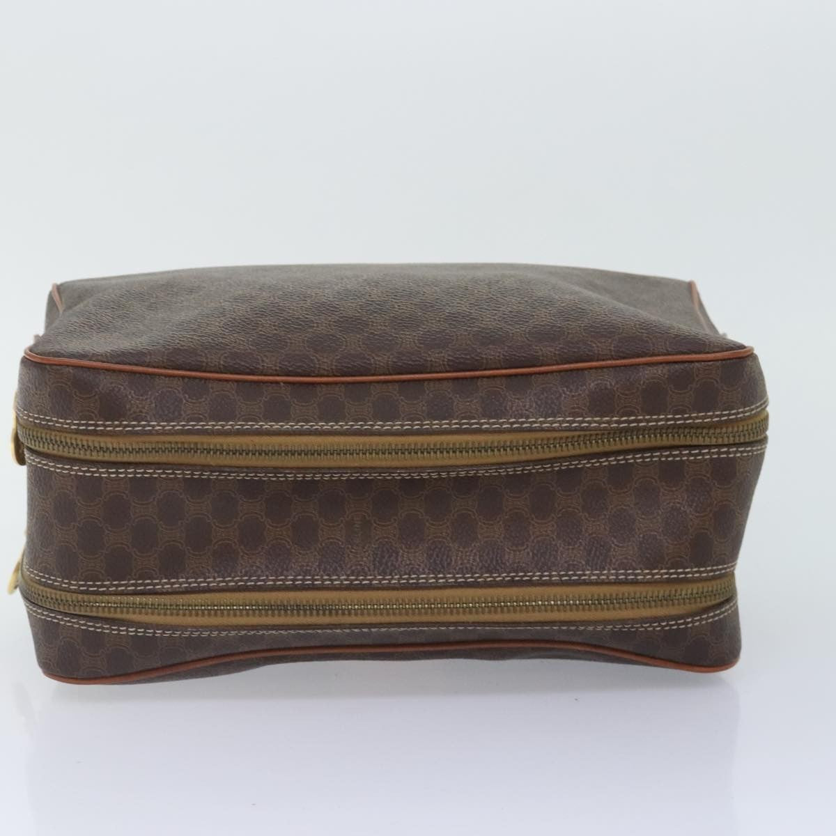Celine Macadam Pochette Canvas and Leather, BROWN, CANVAS, Clutche & pouche
