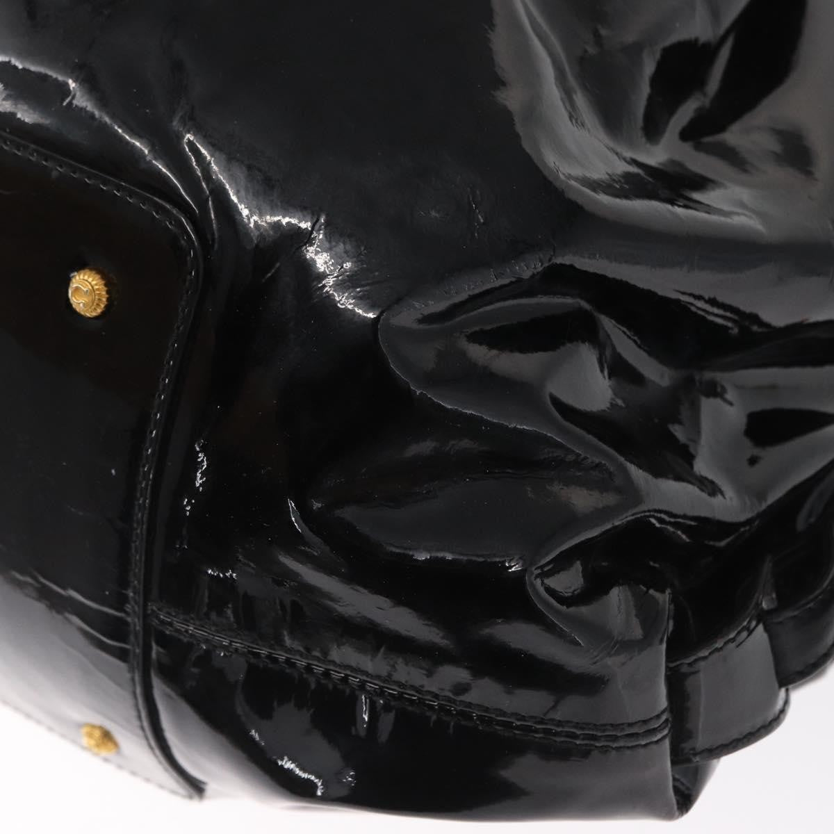 Salvatore Ferragamo Gancini Tote Patent leather, BLACK, PATENT_LEATHER, Tote bag