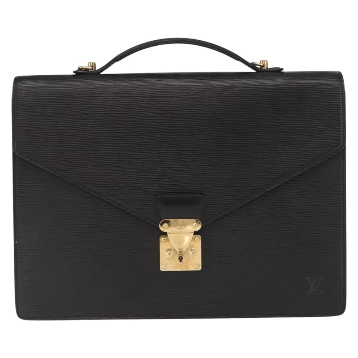Louis Vuitton Porte Documents Bandouliere Briefcase Epi Leather, BLACK, LEATHER, Briefcase