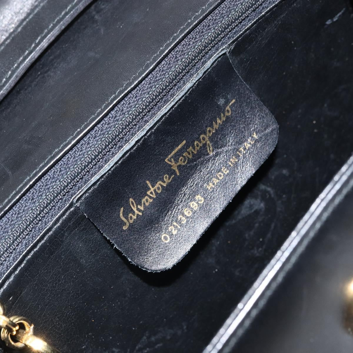 Salvatore Ferragamo Vintage Shoulder Bag Leather, BLACK, LEATHER, Shoulder bag