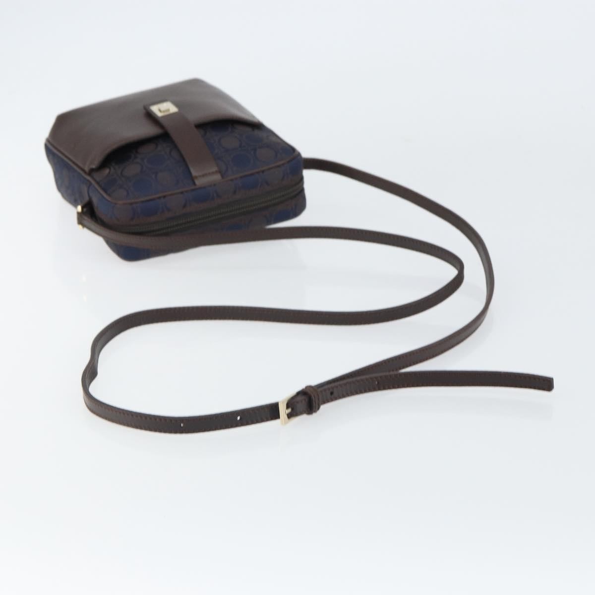 Salvatore Ferragamo Gancini Shoulder Bag Nylon, Navy, Nylon, Shoulder Bag