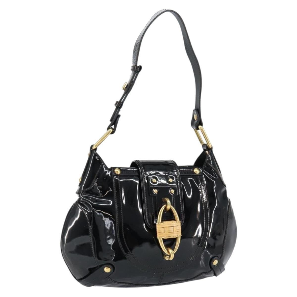 Salvatore Ferragamo Gancini Tote Patent leather, BLACK, PATENT_LEATHER, Tote bag