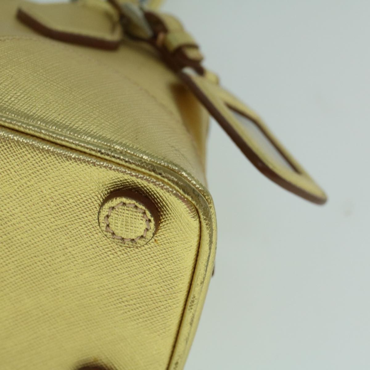 Prada Promenade Bag Saffiano Leather, GOLD, LEATHER, Handbag