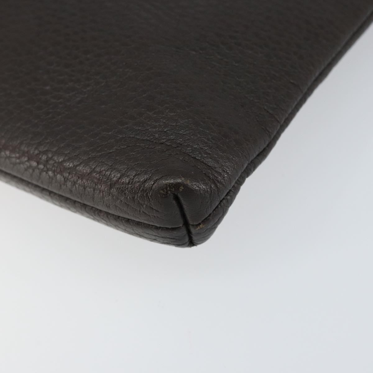 Gucci Vintage Zip Clutch Leather, BROWN, LEATHER, Clutche & pouche