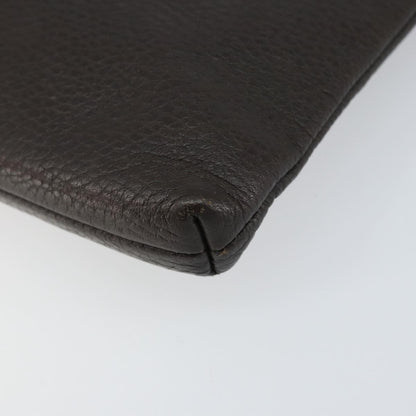 Gucci Vintage Zip Clutch Leather, BROWN, LEATHER, Clutche & pouche
