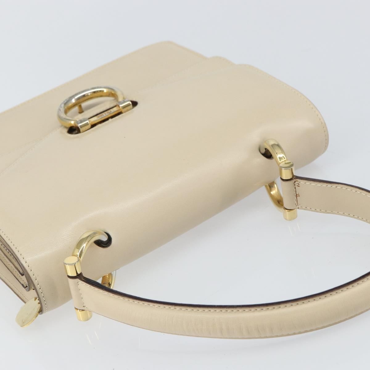 Celine Vintage Top Handle Bag Glazed Leather, ECRU, LEATHER, Handbag