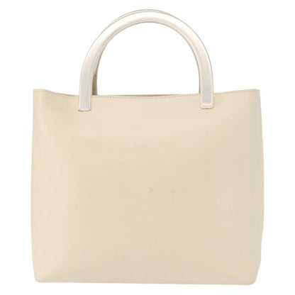 Prada Vintage Tote Leather, WHITE, LEATHER, Handbag