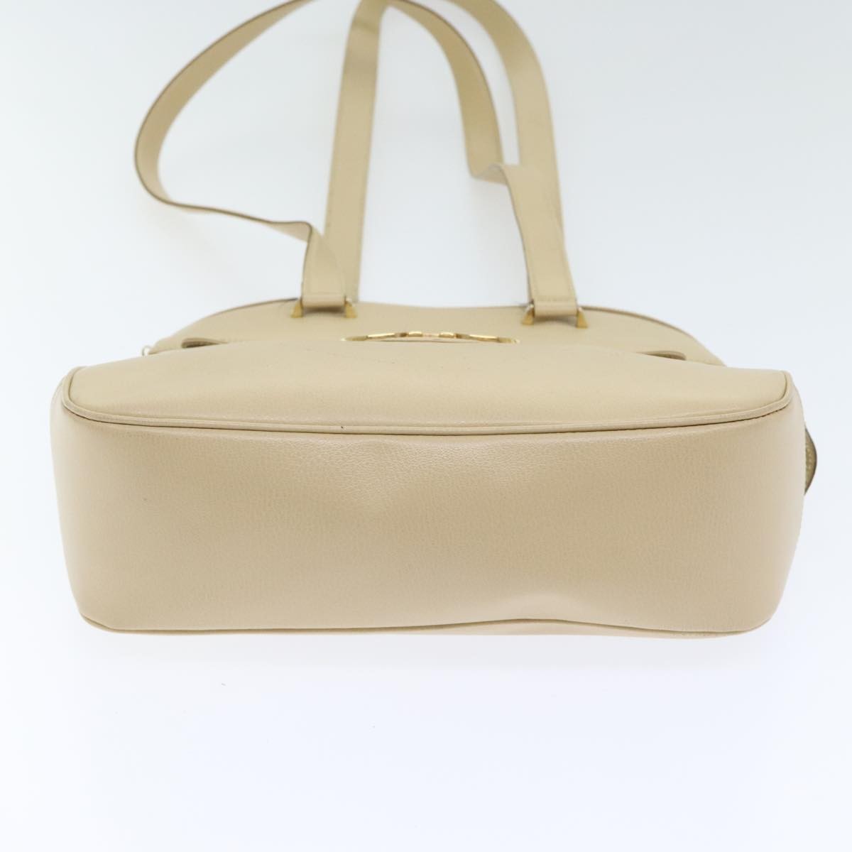Salvatore Ferragamo Gancini Shoulder Bag Leather, BEIGE, LEATHER, Shoulder bag