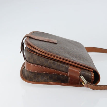 Celine Macadam Shoulder Bag PVC Leather, BROWN, PVC, Shoulder bag