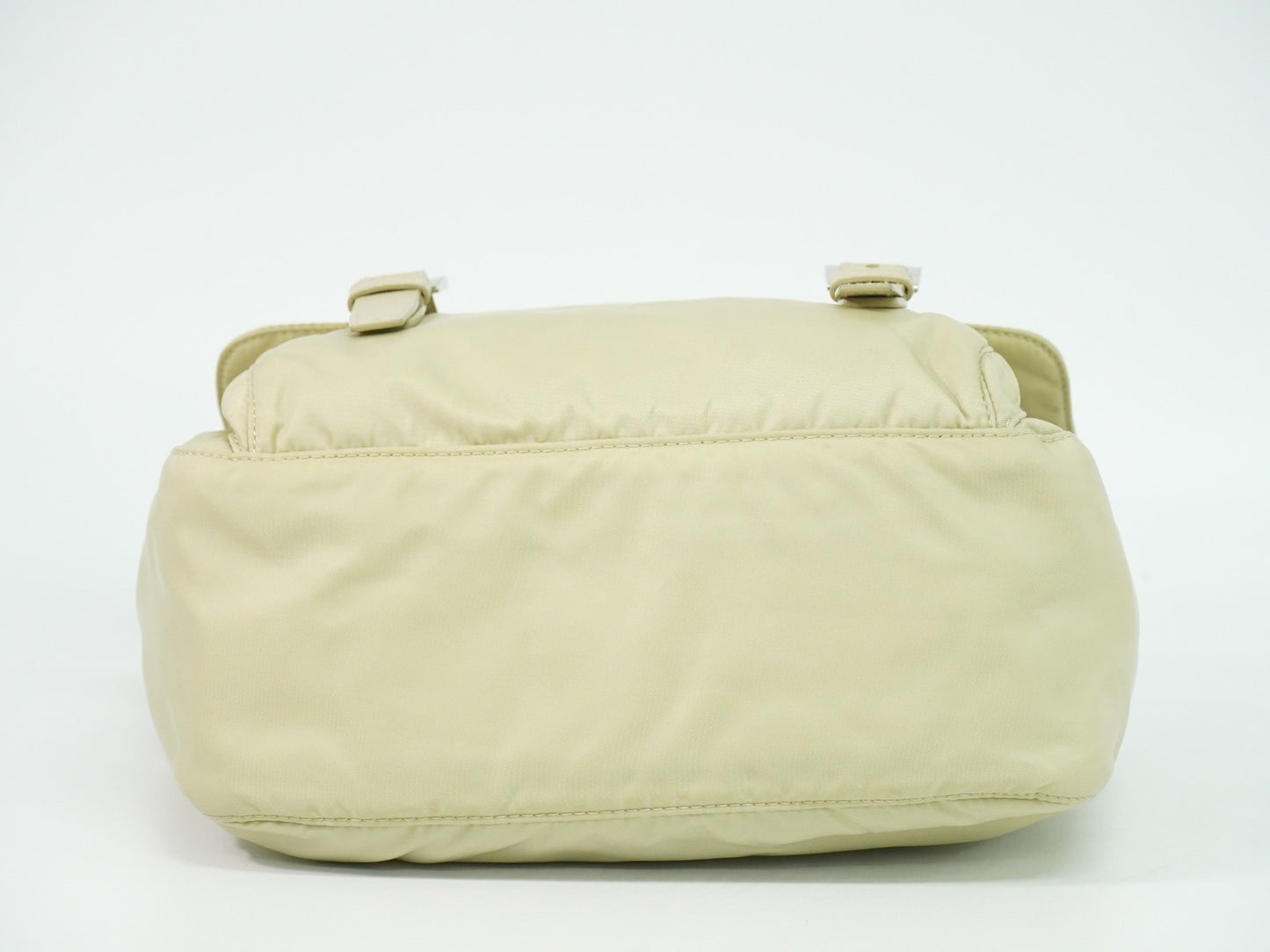 Prada Double Buckle Flap Messenger Bag Re-Nylon, BEIGE, NYLON, Shoulder bag