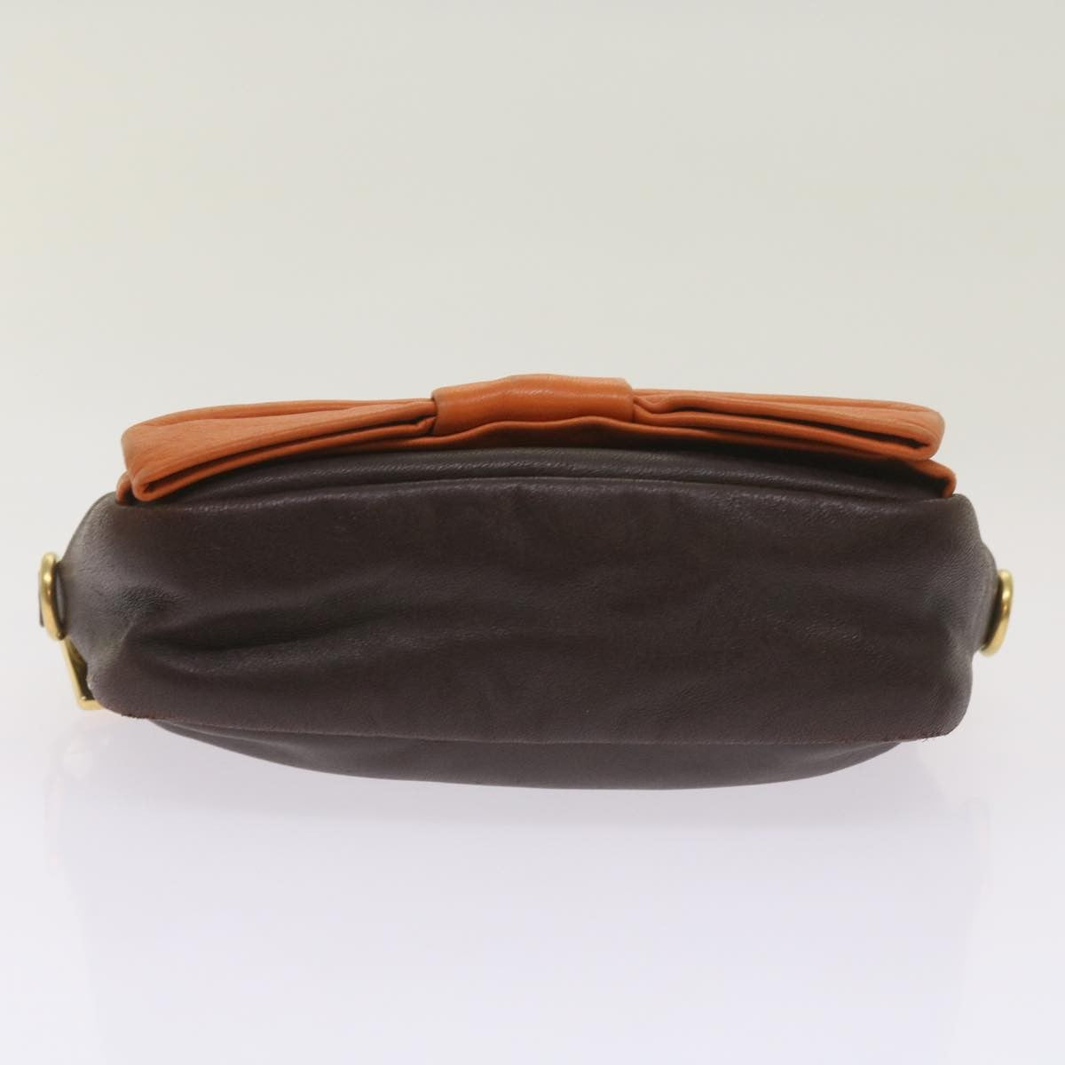 Prada Bow Camera shoulder Bag Leather, ORANGE, LEATHER, Shoulder bag