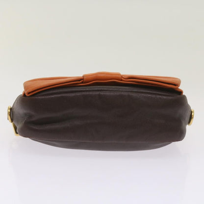 Prada Bow Camera shoulder Bag Leather, ORANGE, LEATHER, Shoulder bag