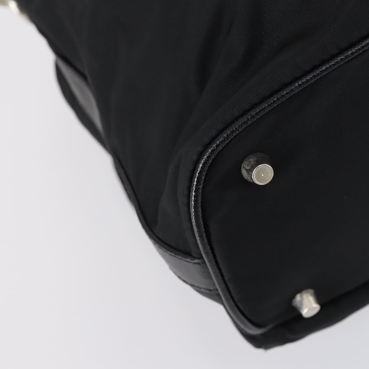 Prada Double Pocket Shoulder Bag Tessuto, BLACK, NYLON, Shoulder bag