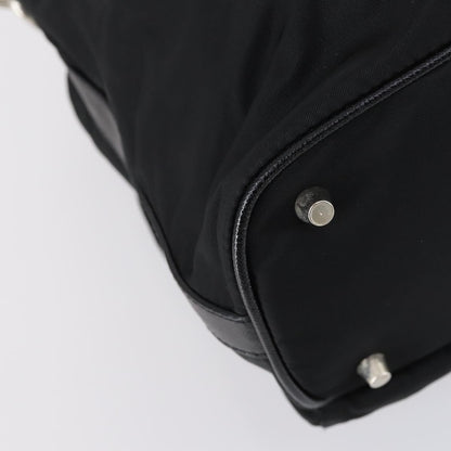 Prada Double Pocket Shoulder Bag Tessuto, BLACK, NYLON, Shoulder bag
