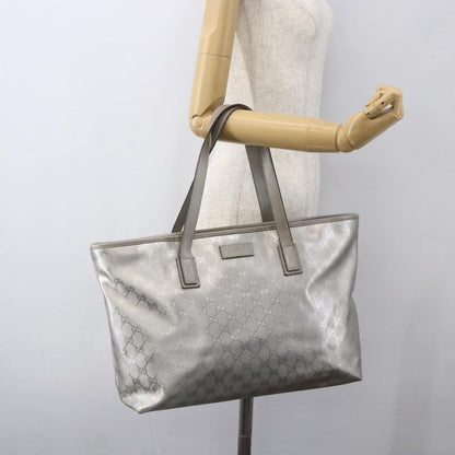 Gucci Plus Tote GG Imprime, SILVER, CANVAS, Tote bag