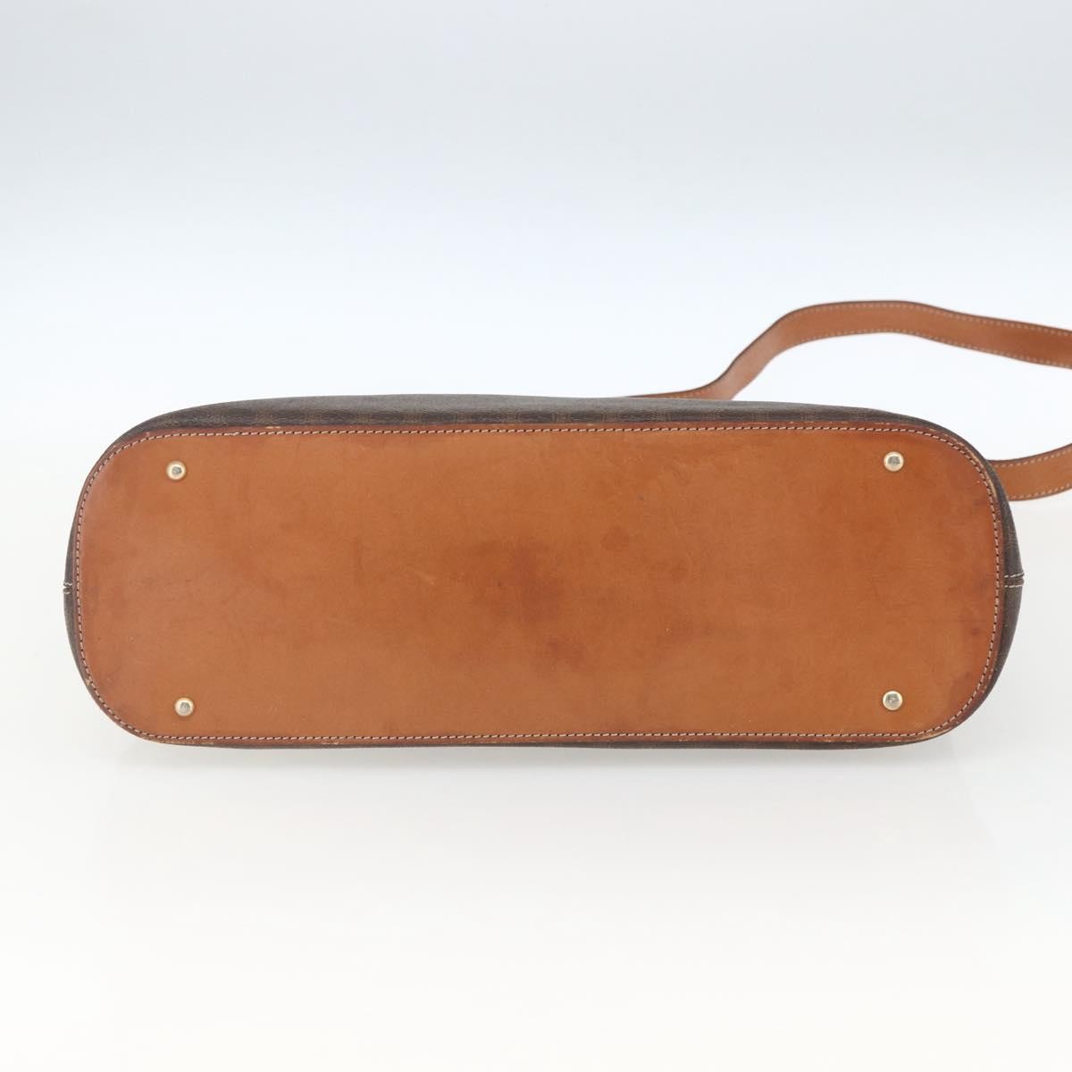 Celine Vintage Macadam Handbag Canvas and Leather, BROWN, CANVAS, Handbag