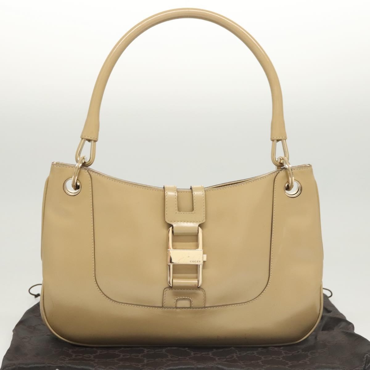 Gucci Vintage Jackie Handbag Leather, BEIGE, LEATHER, Handbag