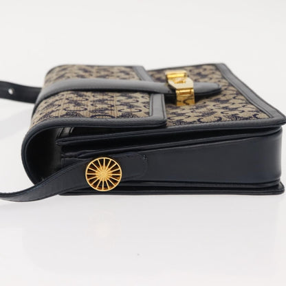 Celine C Sulky Shoulder bag Canvas and Leather, NAVY, CANVAS, Shoulder bag