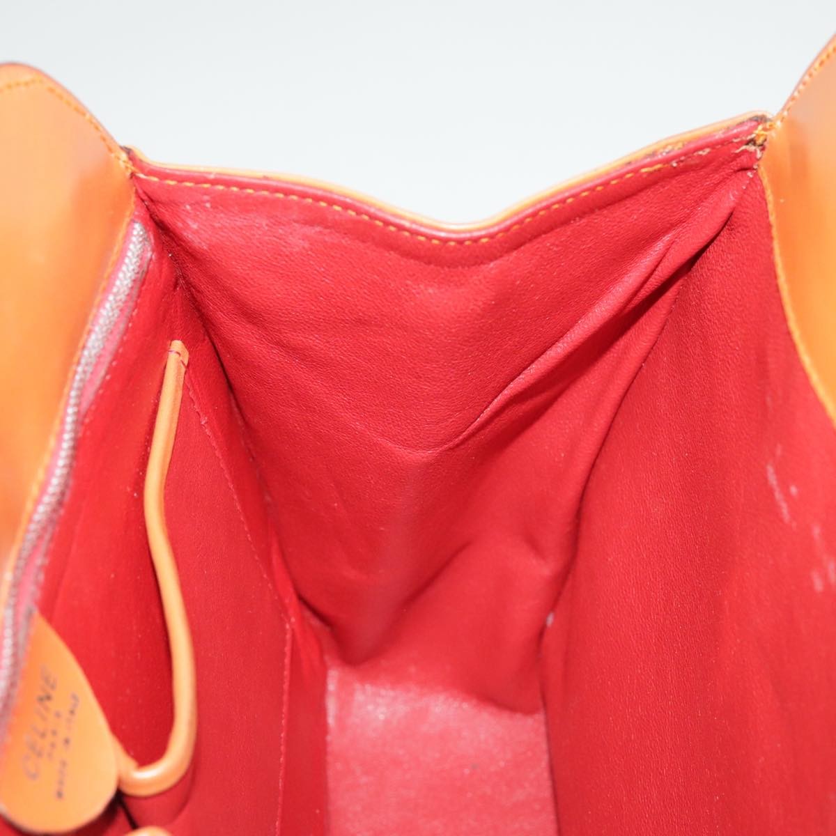 Celine Tote bag Leather, ORANGE, LEATHER, Handbag
