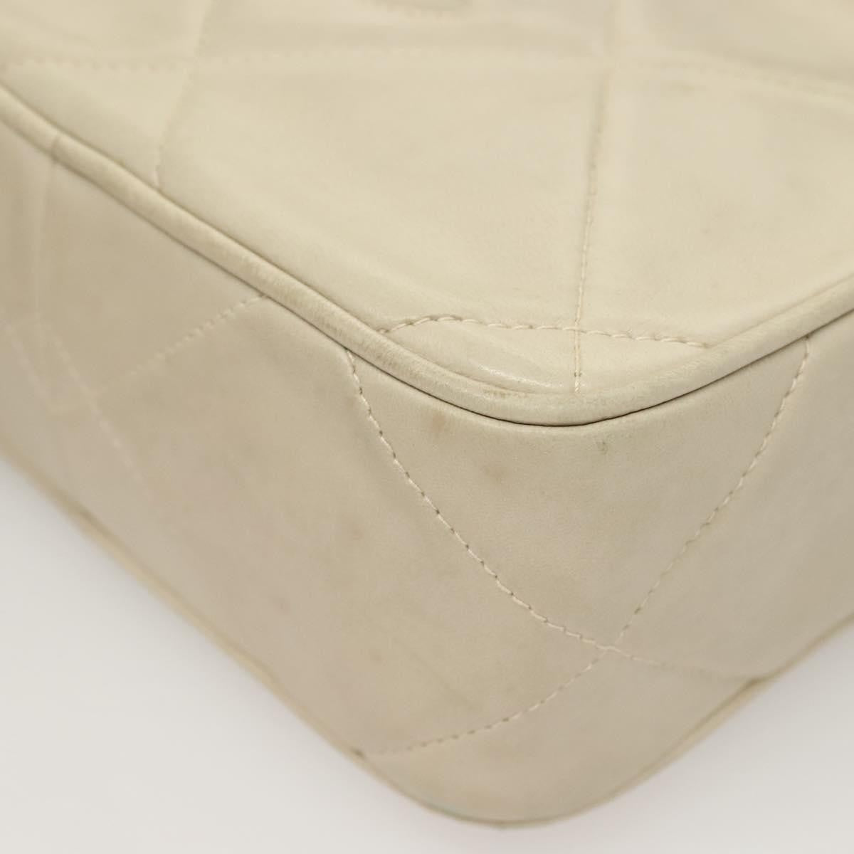 Chanel Vintage Diamond CC Camera Bag Quilted Lambskin, BEIGE, LEATHER, Shoulder bag