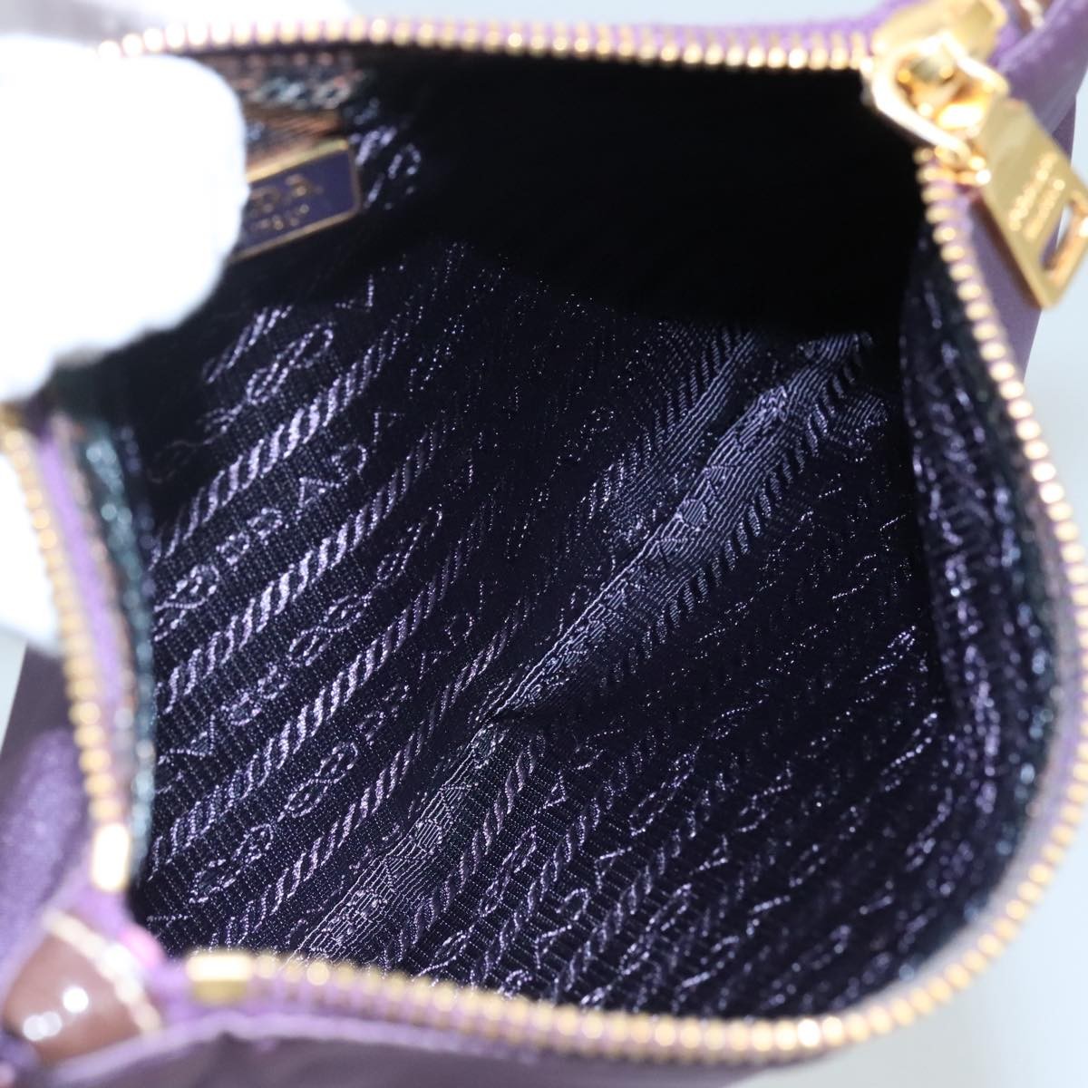 Prada Logo Zip Pouch Tessuto, PURPLE, NYLON, Clutche & pouche
