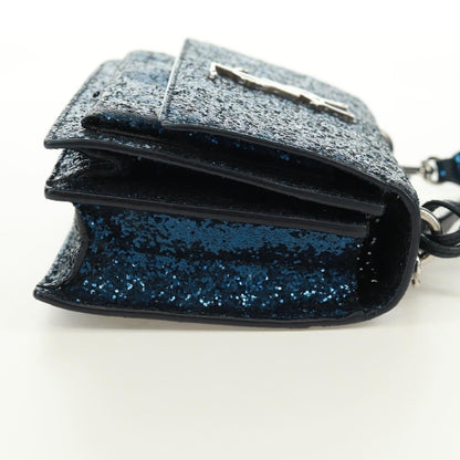 Saint Laurent Sunset Satchel Glitter, BLUE, LEATHER, Shoulder bag