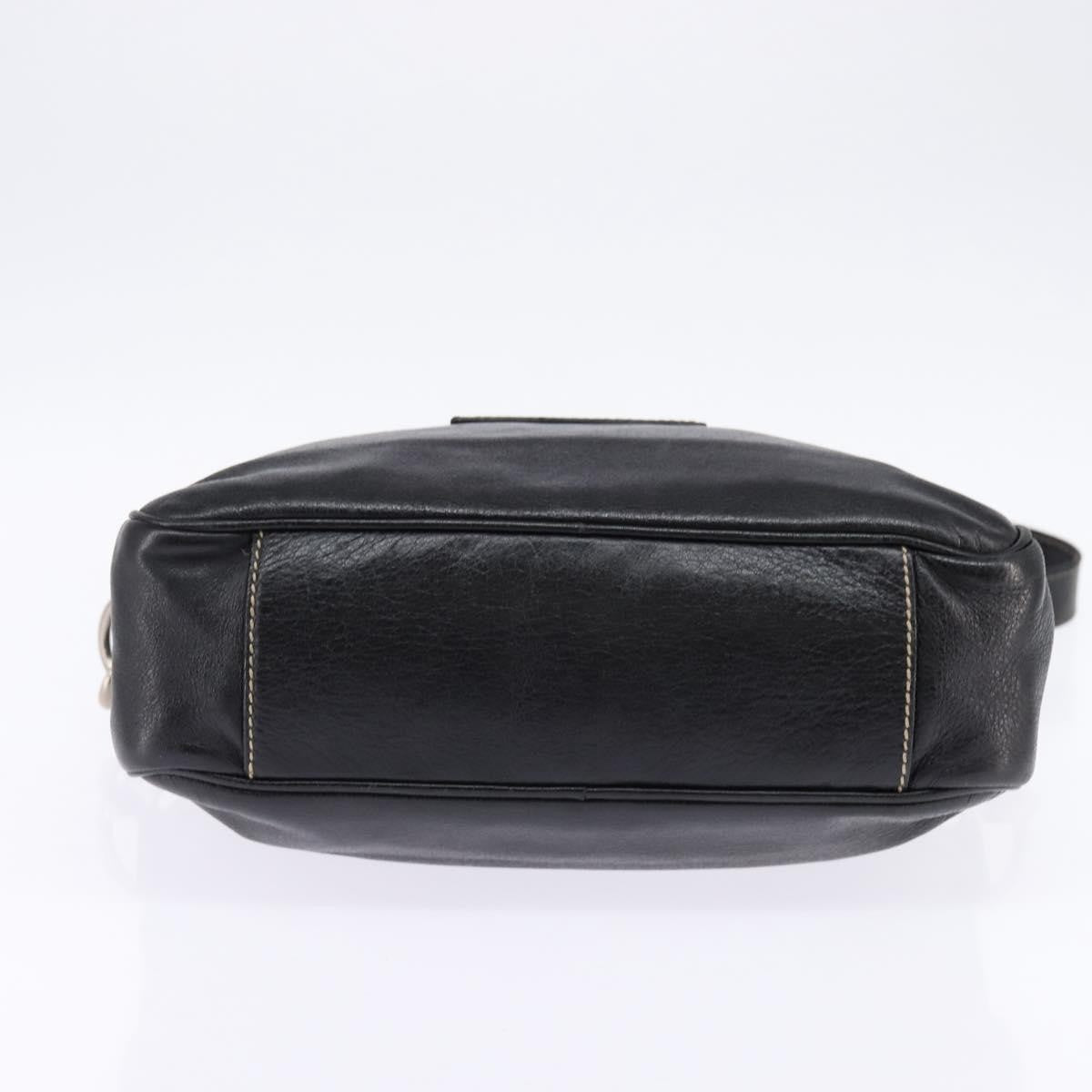 Gucci Front Zip Messenger Leather, BLACK, LEATHER, Shoulder bag