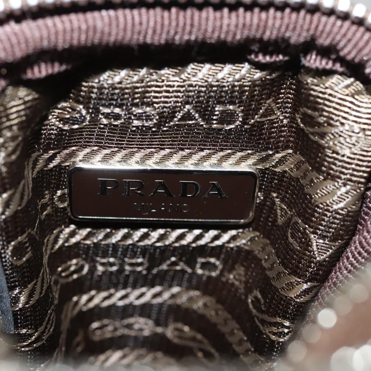 Prada Baguette Shoulder Bag Quilted Tessuto with Leather, BROWN, NYLON, Shoulder bag