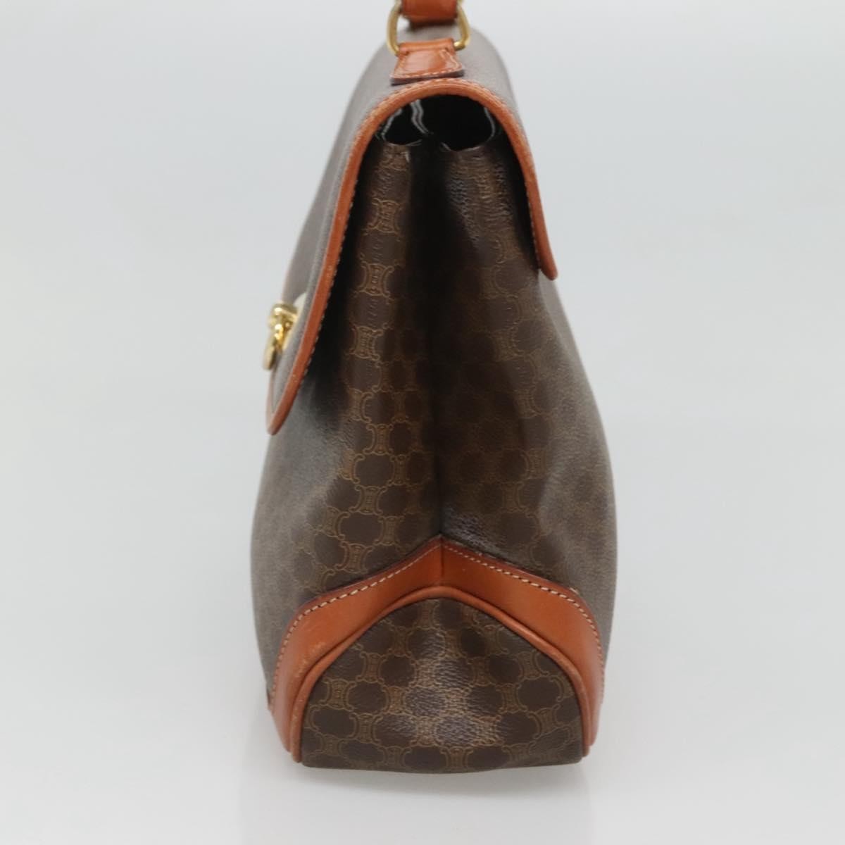 Celine Macadam Handbag Macadam with leather, BROWN, CANVAS, Handbag