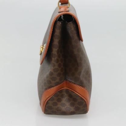 Celine Macadam Handbag Macadam with leather, BROWN, CANVAS, Handbag