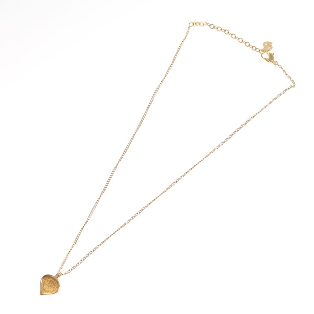 Christian Dior Logo Heart Pendant Necklace Metal, GOLD, METAL, Necklace