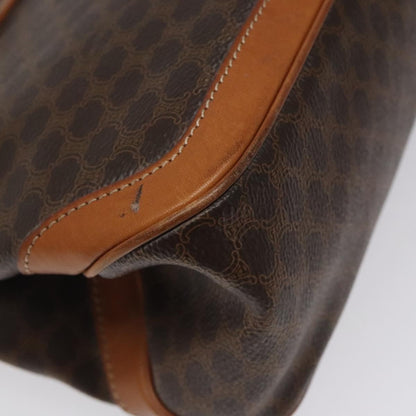 Celine Macadam Handbag Macadam with leather, BROWN, CANVAS, Handbag