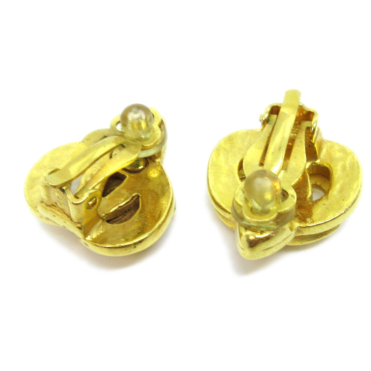 Chanel CC logo heart Gold-plated, GOLD, GOLD_PLATED, Earrings