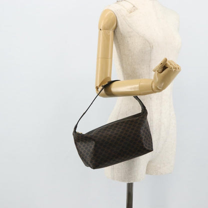 Celine Vintage Macadam Shoulder Bag Macadam Canva  Vinyl, Black, Canvas, Handbag