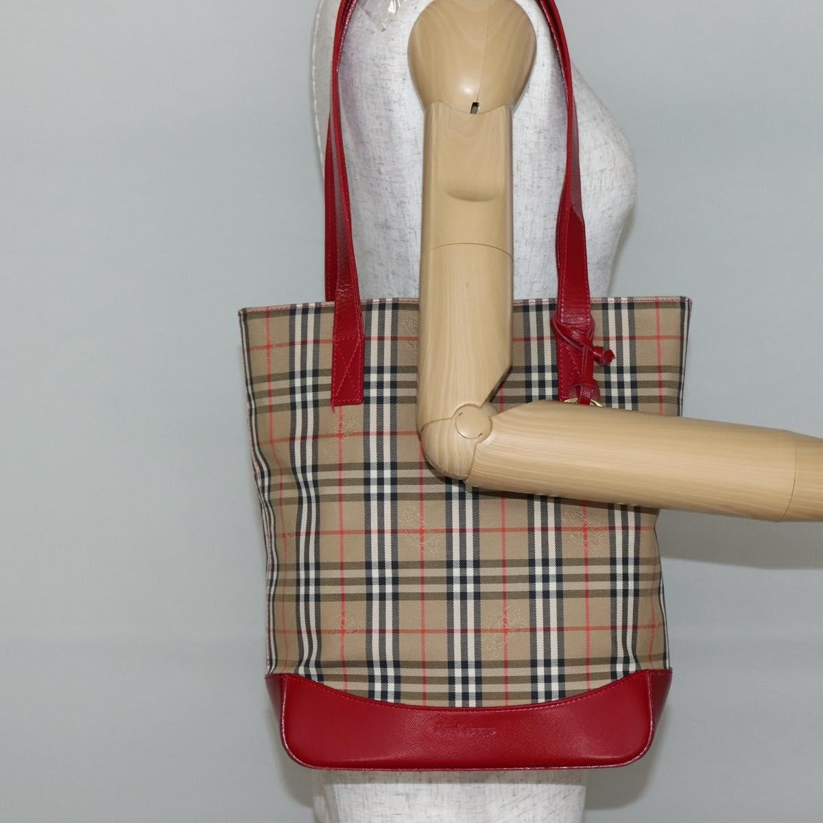 Burberry Nova Check Tote canvas check pattern, BEIGE, CANVAS, Tote bag