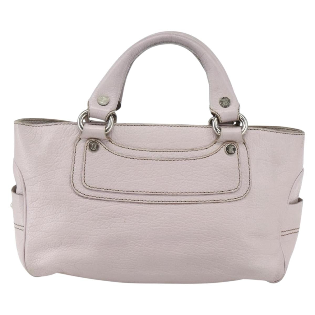 Celine Boogie Satchel Leather, PINK, LEATHER, Handbag