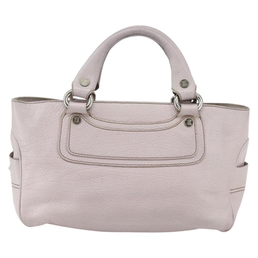 Celine Boogie Satchel Leather, PINK, LEATHER, Handbag