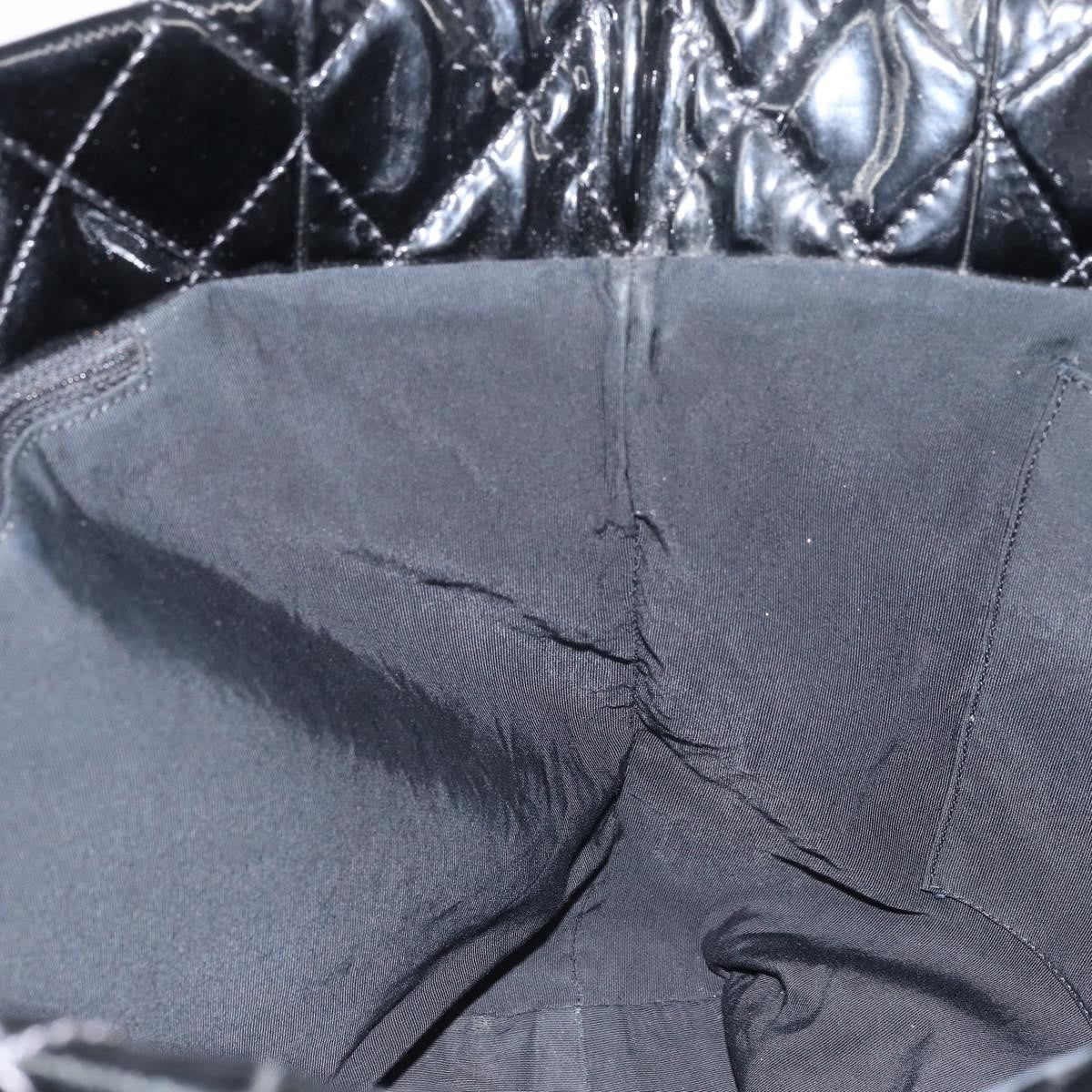 Chanel CC Charm Tote Quilted Patent Vinyl, BLACK, PATENT_LEATHER, Tote bag