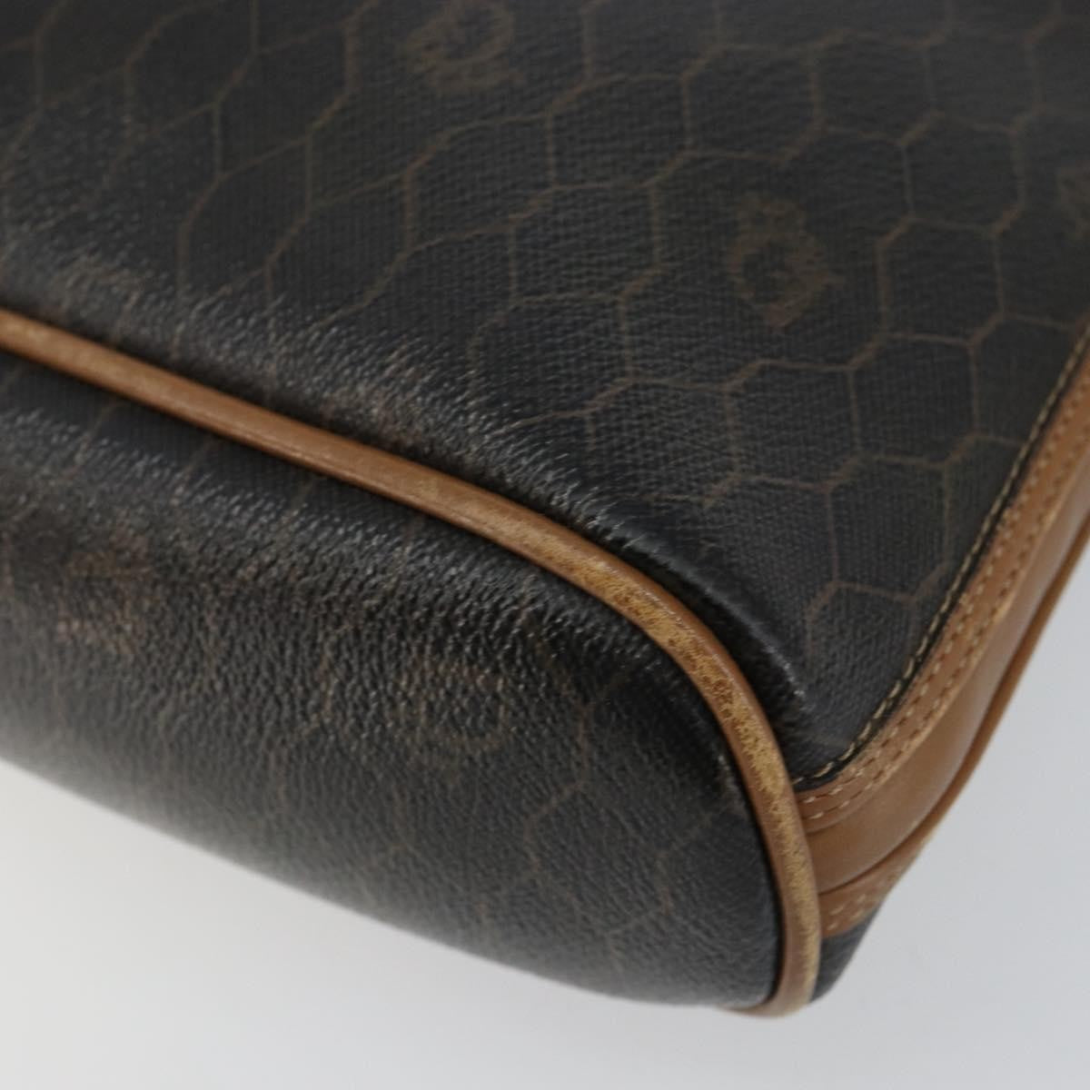 Christian Dior Vintage Honeycomb Handbag Canvas Leather, BLACK, CANVAS, Handbag