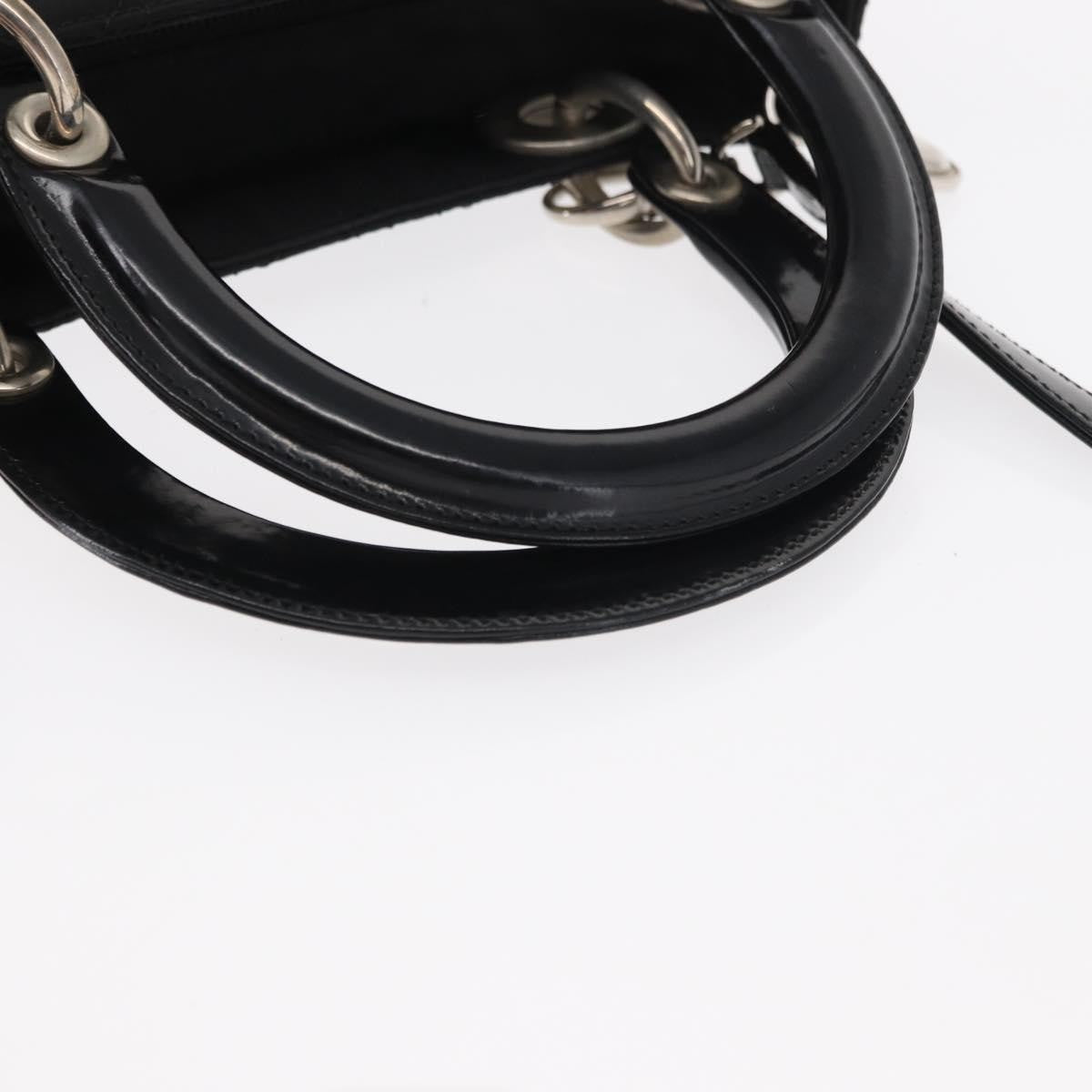 Christian Dior Vintage Lady Dior Bag Cannage Quilt Nylon, BLACK, NYLON, Handbag