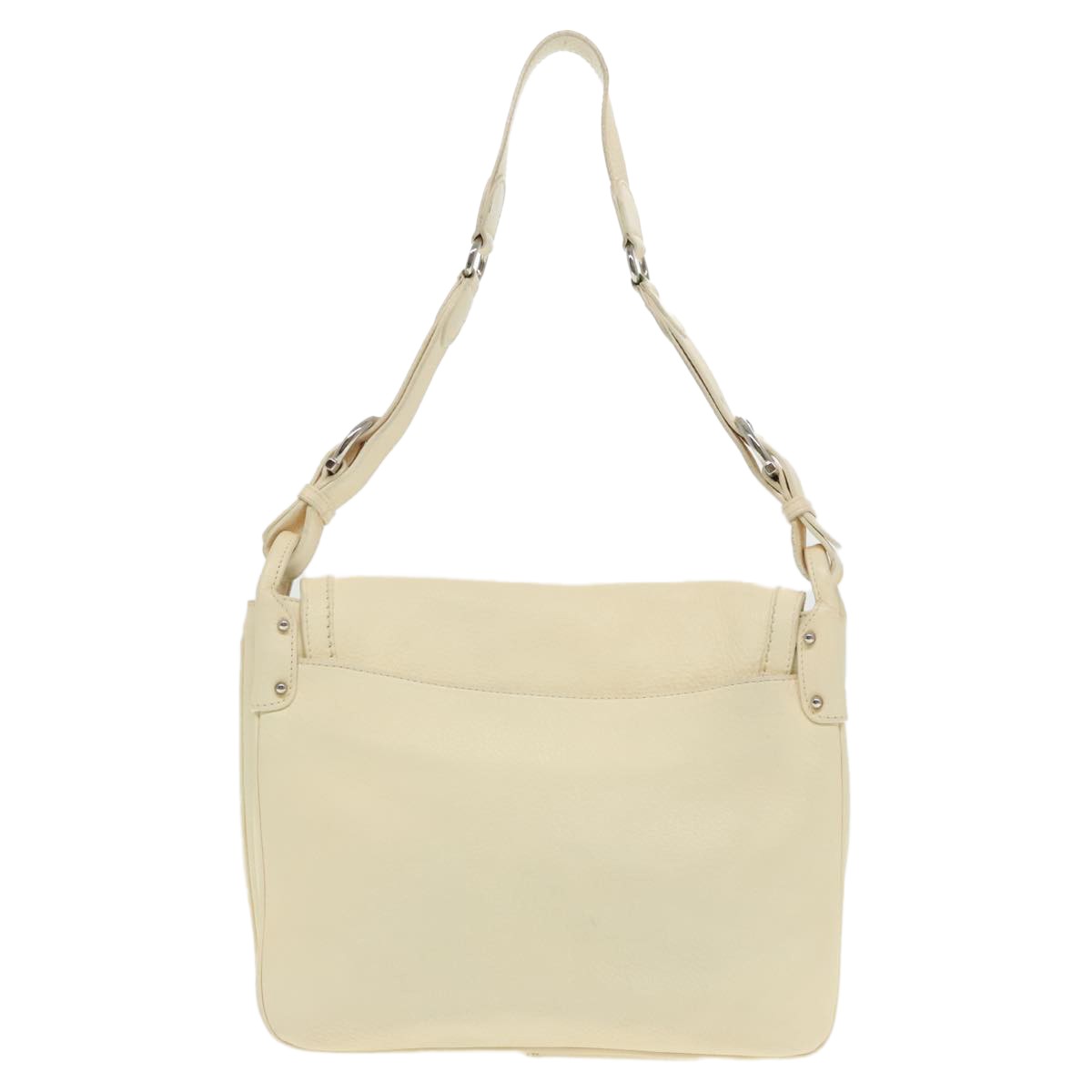 Salvatore Ferragamo Gancini Shoulder Bag Leather, BEIGE, LEATHER, Shoulder bag