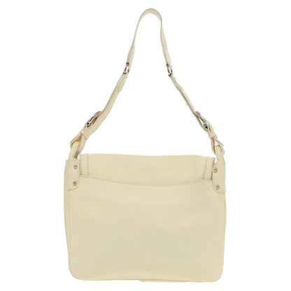 Salvatore Ferragamo Gancini Shoulder Bag Leather, BEIGE, LEATHER, Shoulder bag