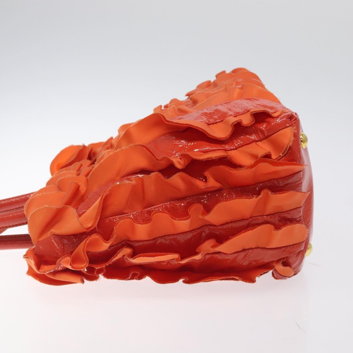Prada Open Tote Ruffled Tessuto, ORANGE, NYLON, Handbag